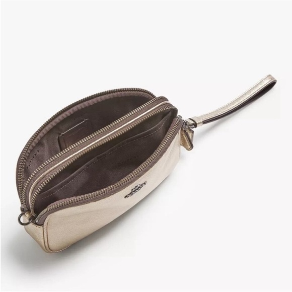 Coach Camera Bag Convertible Clutch Sadie Pebble Leather Cross Body Gold | 59952 - Picture 4 of 15